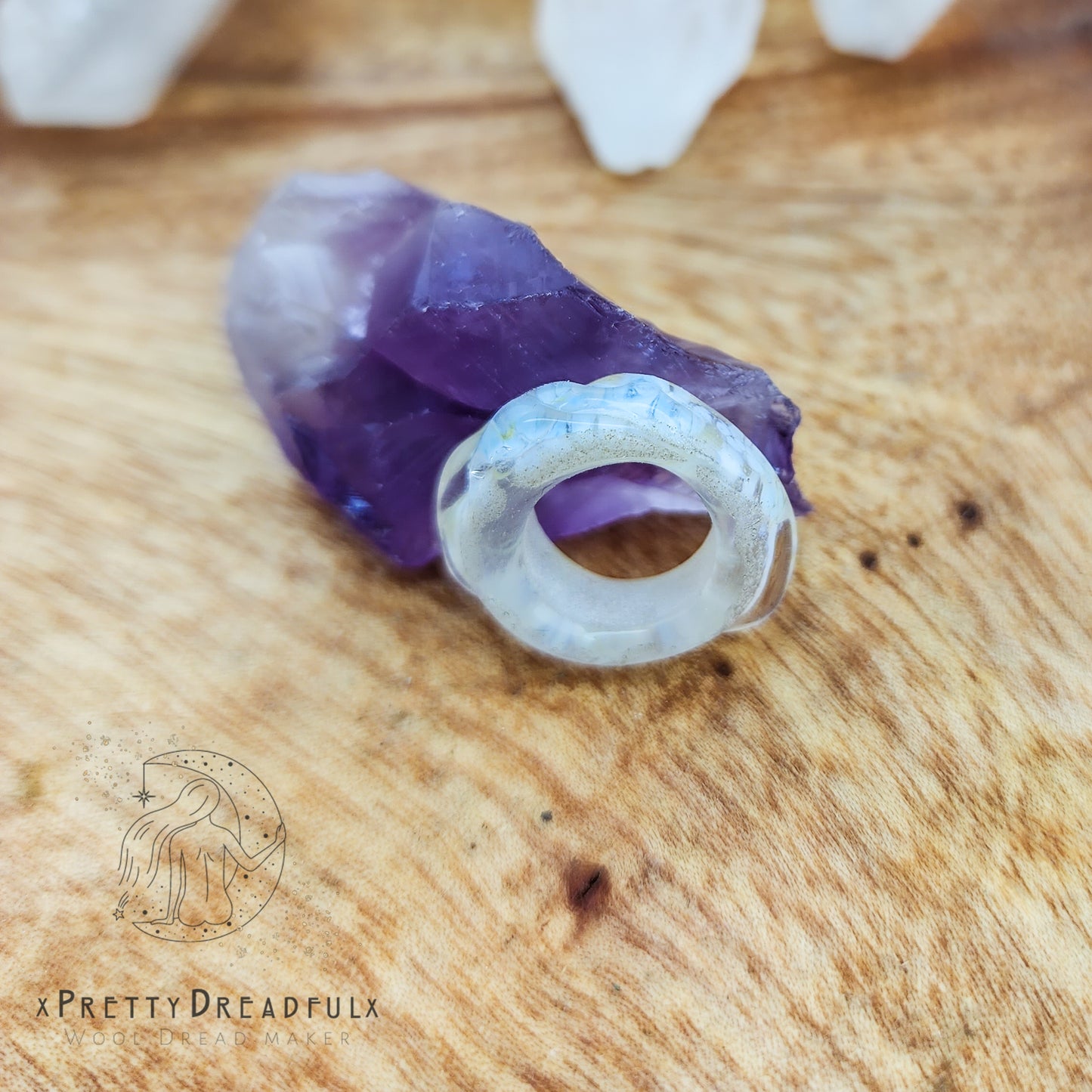Large Frosted Clear and White Dreadbead
